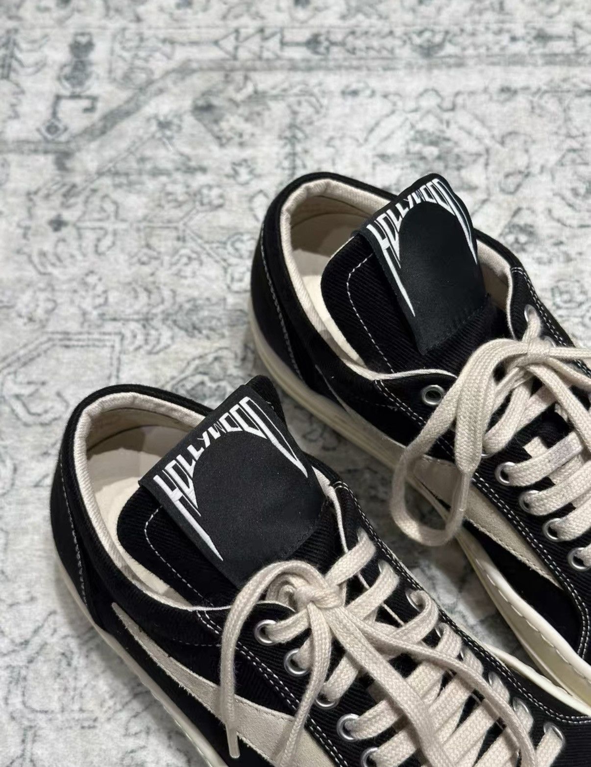 Rick Owens Rick Owens DRKSHDW new canvas sneakers, black & white Size US 8.5 / EU 41-42 - 2 Thumbnail