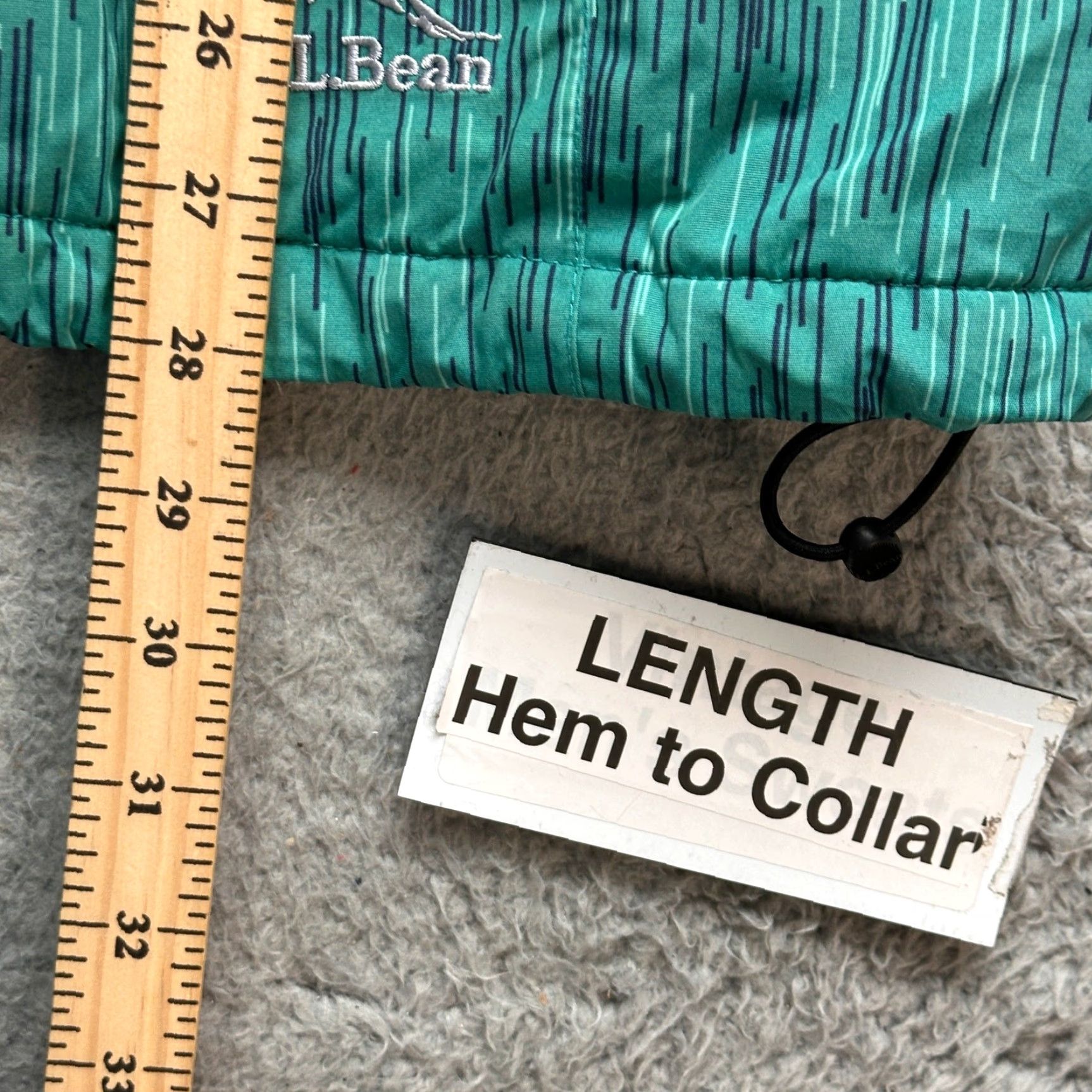 Vintage LL Bean 291723 Teal Winter Parka Insulated Hooded Jacket Womens Medium Striped Jacket Size M / US 6-8 / IT 42-44 - 4 Thumbnail