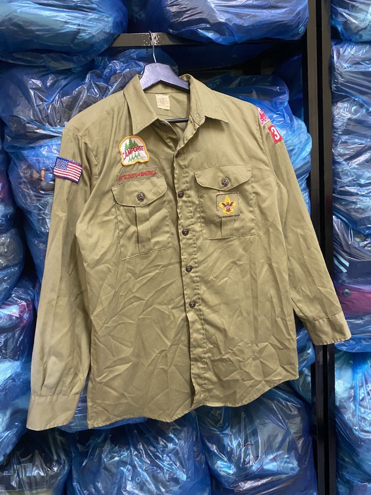 Vintage 1960s Boy Scouts of America Olive Green Uniform Shirt Size US M / EU 48-50 / 2 - 3 Thumbnail