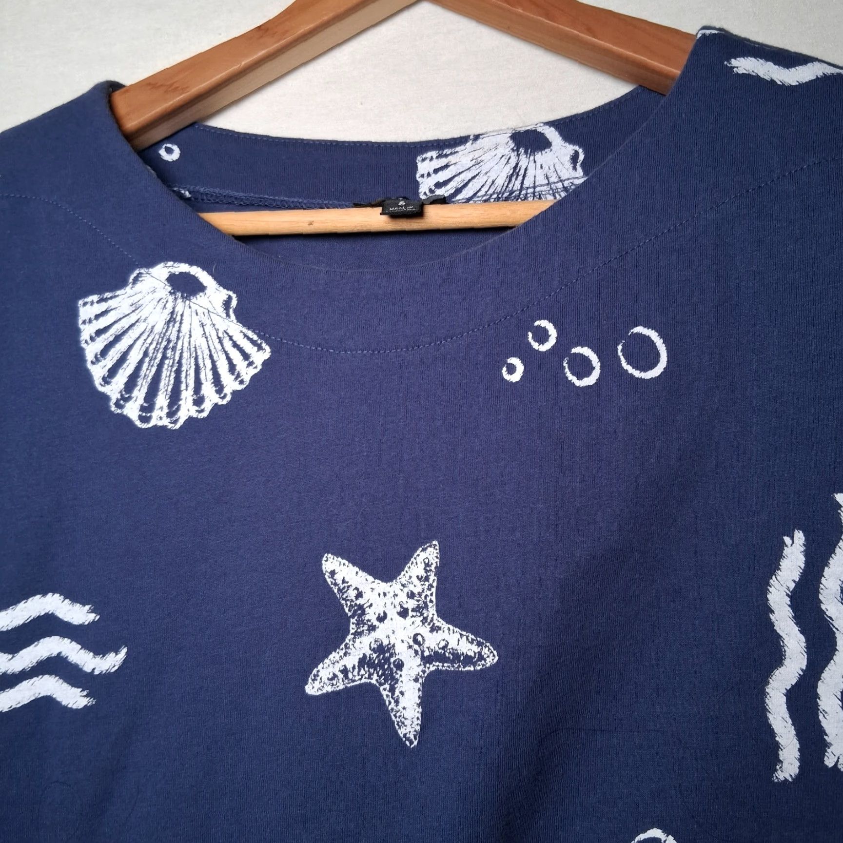 Vintage Links Shirt Women Small Blue Tie Waist Starfish Seashell Beach Beachy Coastal Size S / US 4 / IT 40 - 5 Thumbnail