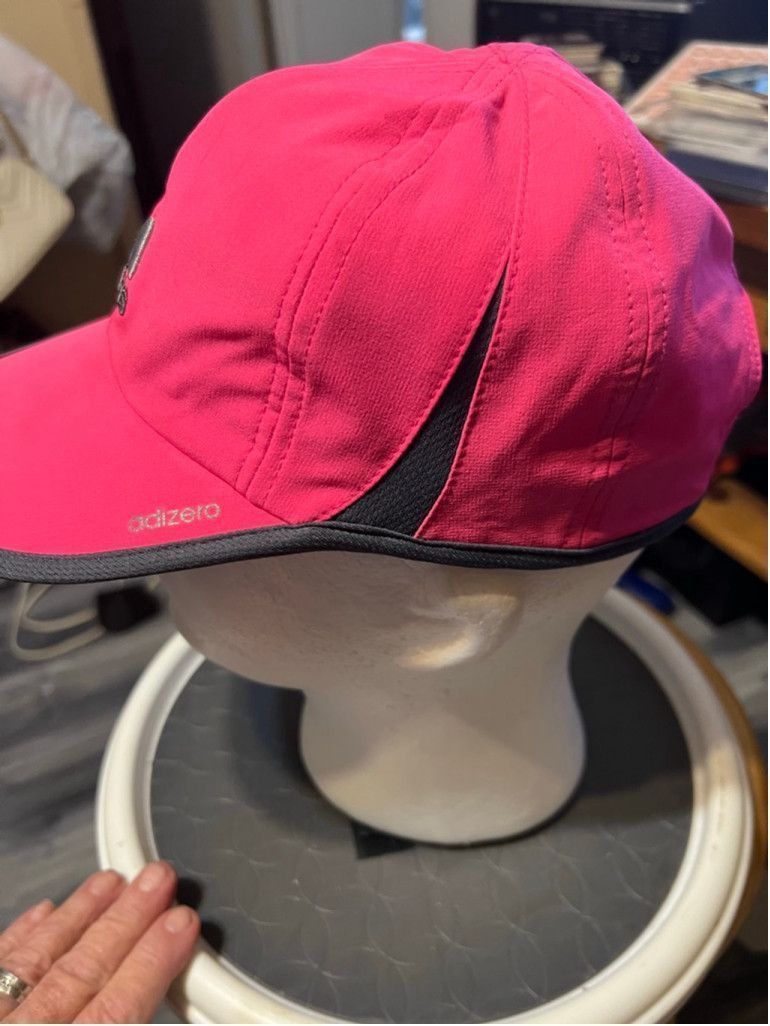 Adidas Women's Adidas Adizero Climacool Pink Gray Running Hat Size ONE SIZE - 2 Thumbnail