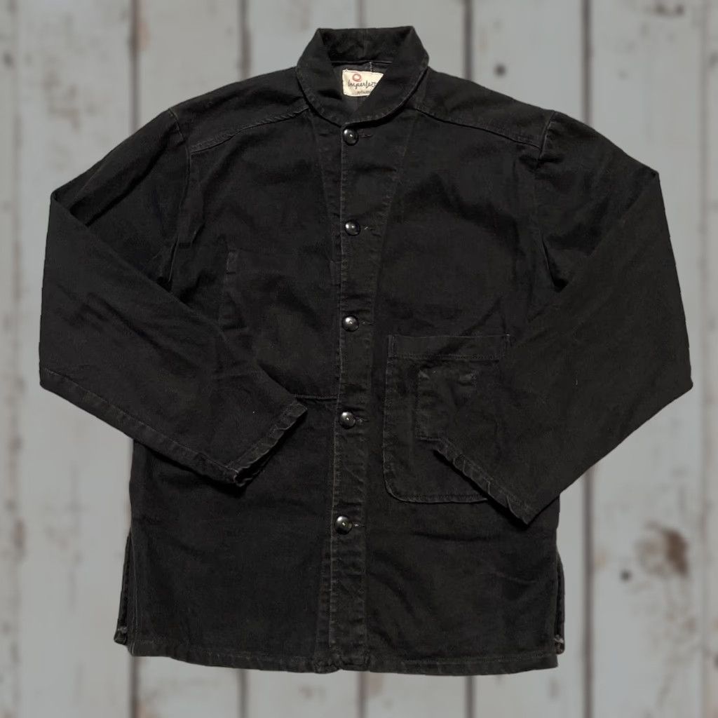 Vintage Imperfects Denim Shirt Jacket Shawl Collar Chore Style USA Made XS Black Unisex Adults Military Jacket Workwear Heritage 90s? Size US XS / EU 42 / 0 - 1 Thumbnail