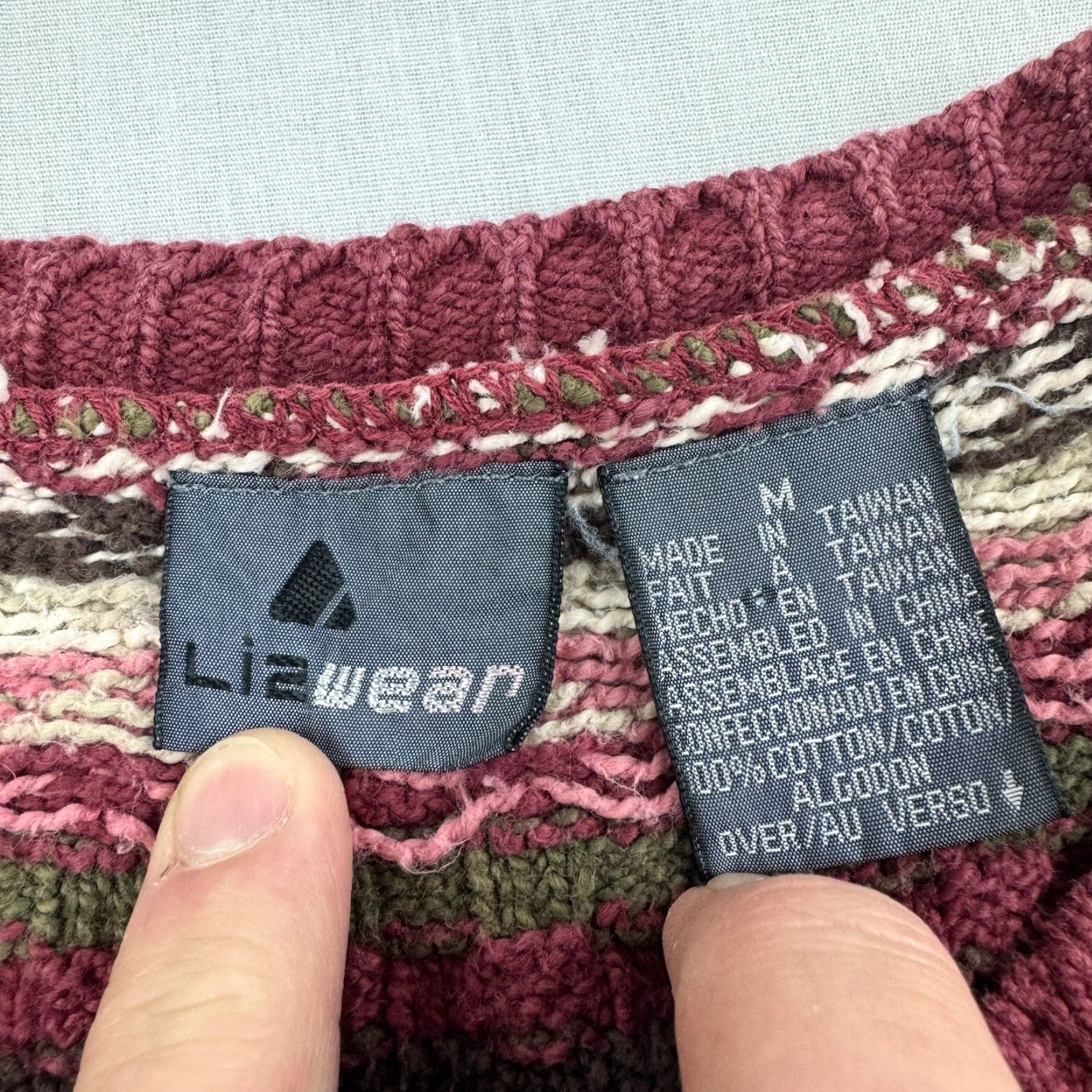 Vintage VINTAGE LizWear Sweater Vest Women's Medium Sleeveless Red Geometric 90s Y2K Hipster Size M / US 6-8 / IT 42-44 - 3 Thumbnail
