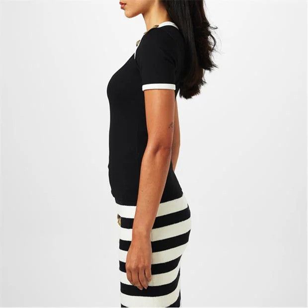 Balmain o1g2r1mq0924 T-Shirts in Black & White Size M / US 6-8 / IT 42-44 - 4 Thumbnail