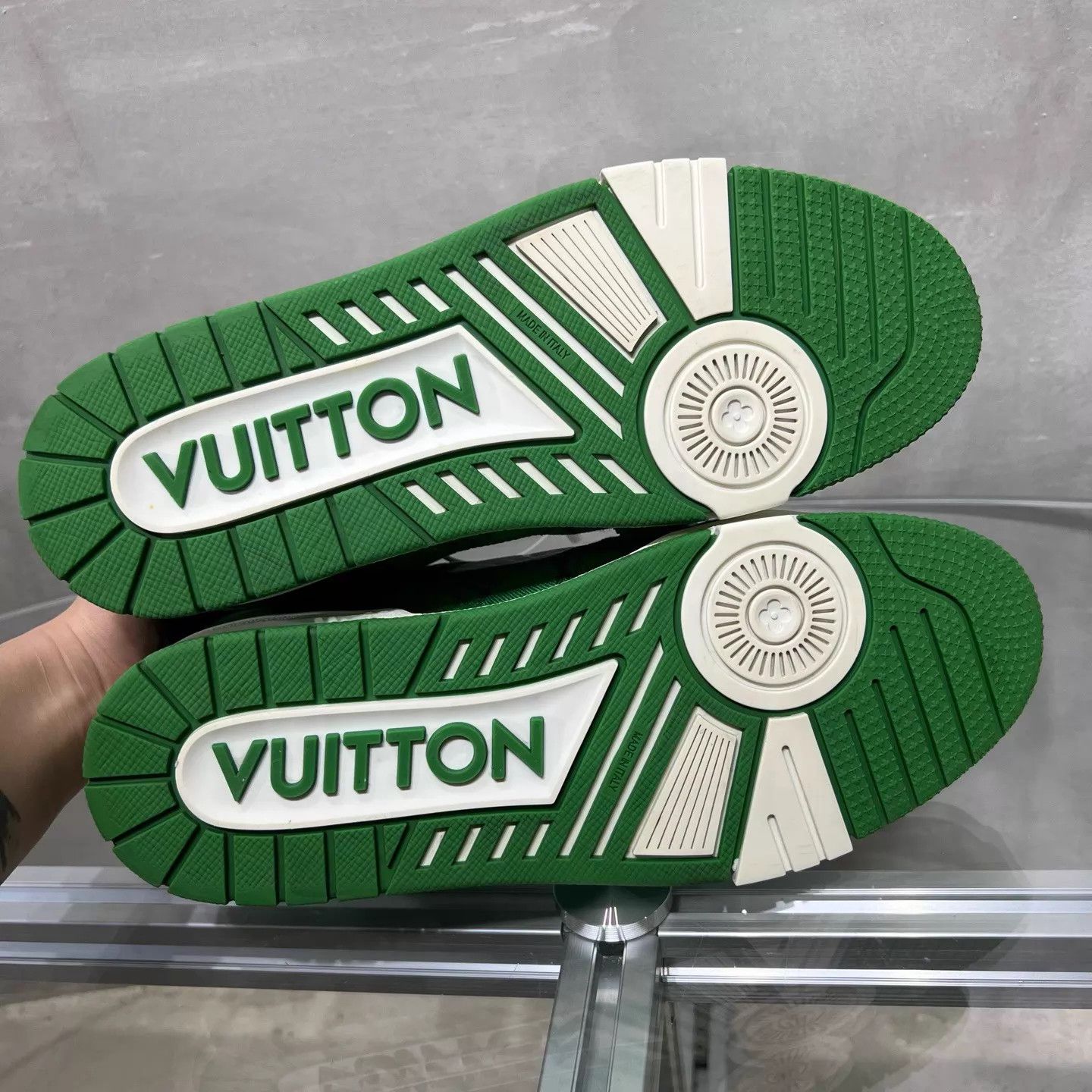 Louis Vuitton LV Trainer White & Green Denim UK8/42 Size US 9 / EU 42 - 7 Thumbnail