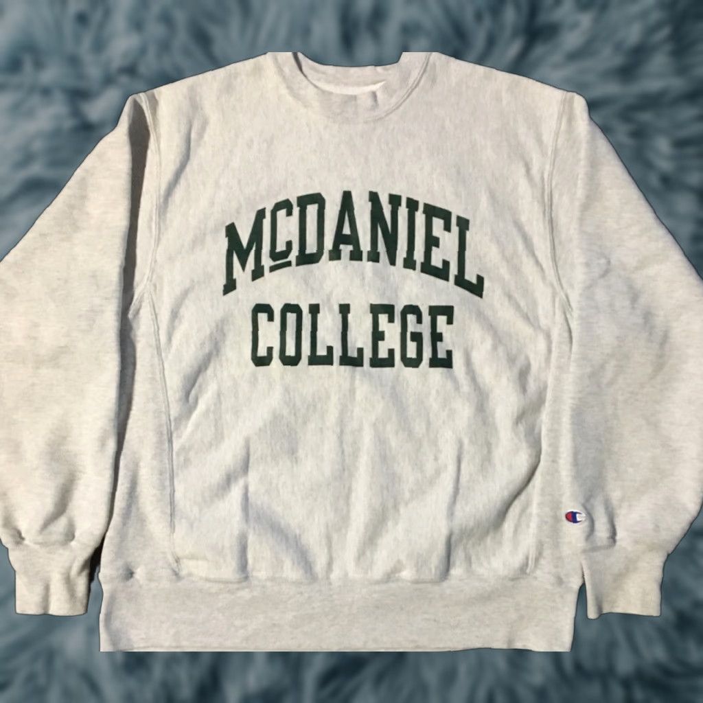 Champion VINTAGE Champion Sweatshirt McDaniel College Reverse Weave Gray M Mens 90s Grunge School Spellout Size US M / EU 48-50 / 2 - 1 Thumbnail