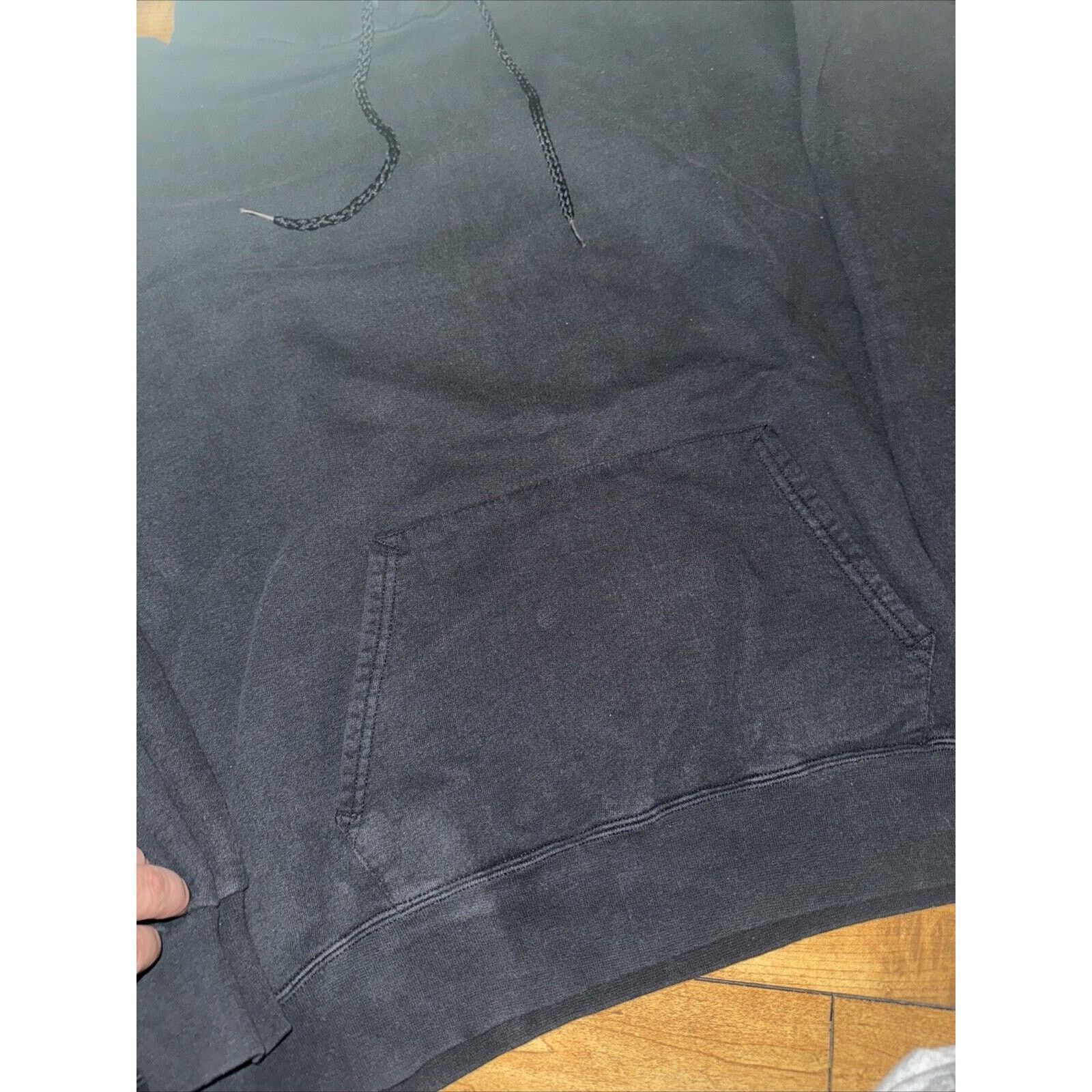 Hanes × Vintage Vintage Hanes Hoodie Black Sweater 27x25 Pull Over XL Size US XL / EU 56 / 4 - 3 Thumbnail