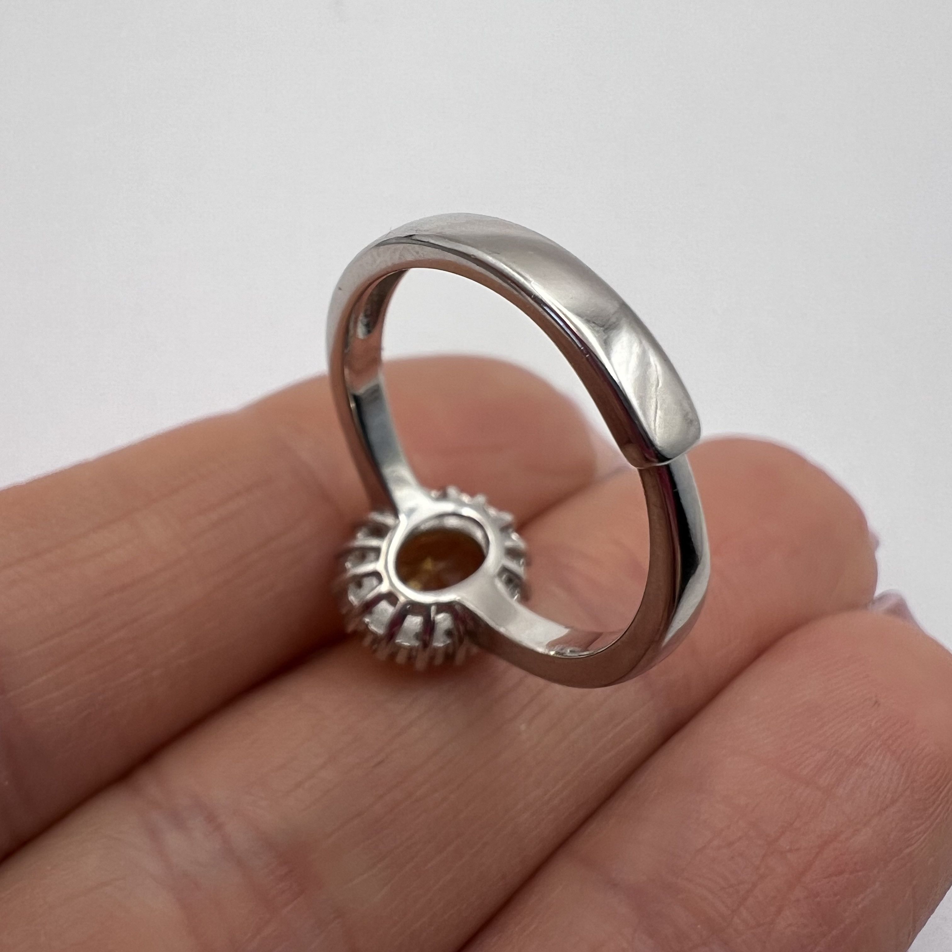Other 925 Sterling Silver Citrine Ring Yellow Natural Gemstone Size ONE SIZE - 8 Thumbnail