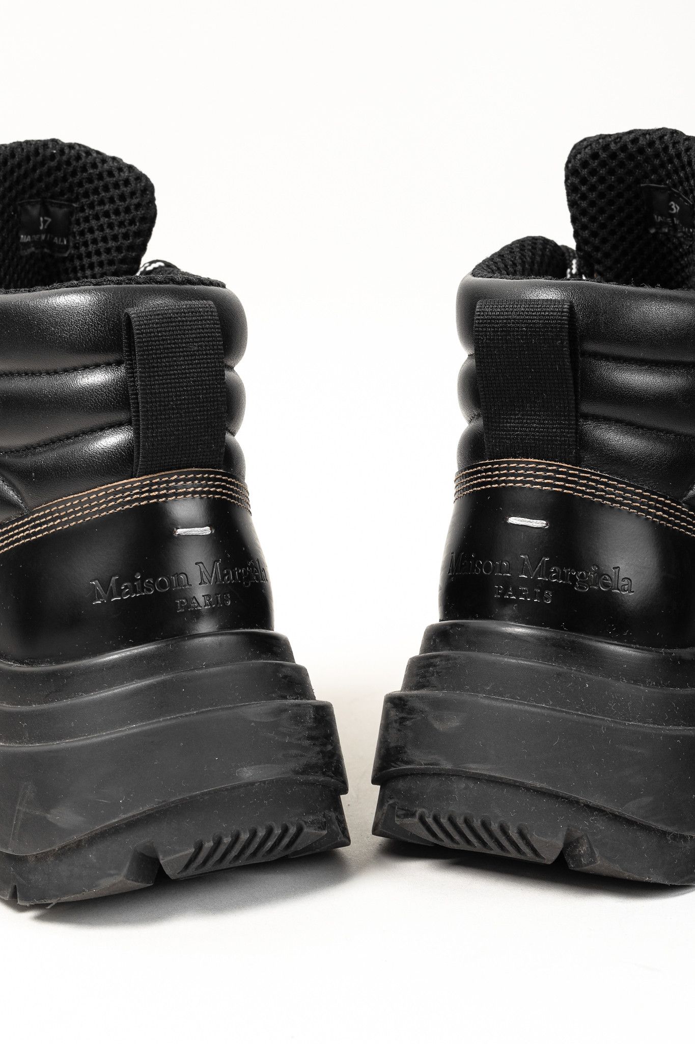 Maison Margiela Maison Margiela Black Leather Lug Sole Hiking-Style Boots Size US 6.5 / IT 36.5 - 9 Thumbnail