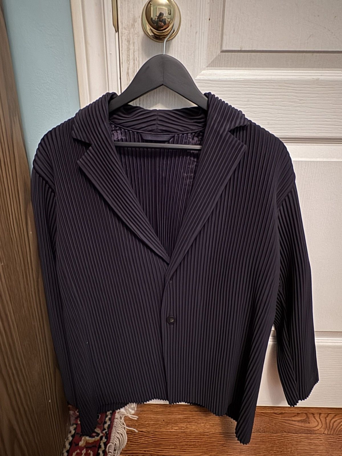 Homme Plisse Issey Miyake Homme Plisse Issey Miyake Navy Blue Blazer Size US S / EU 44-46 / 1 - 1 Thumbnail