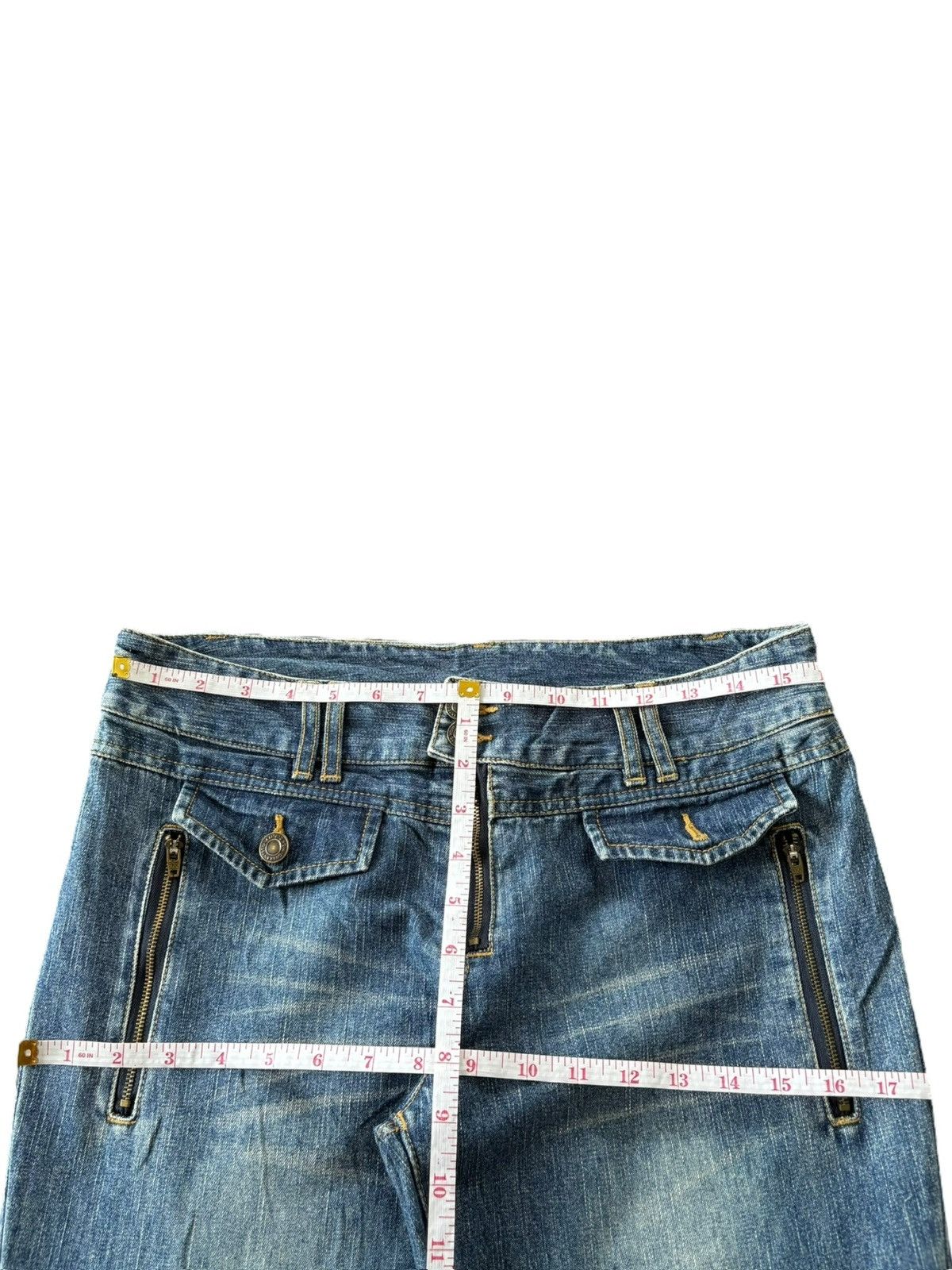 Tornado Mart Vintage Japanese Brand Distressed Patched Flare Jeans Size 32" / US 10 / IT 46 - 9 Thumbnail