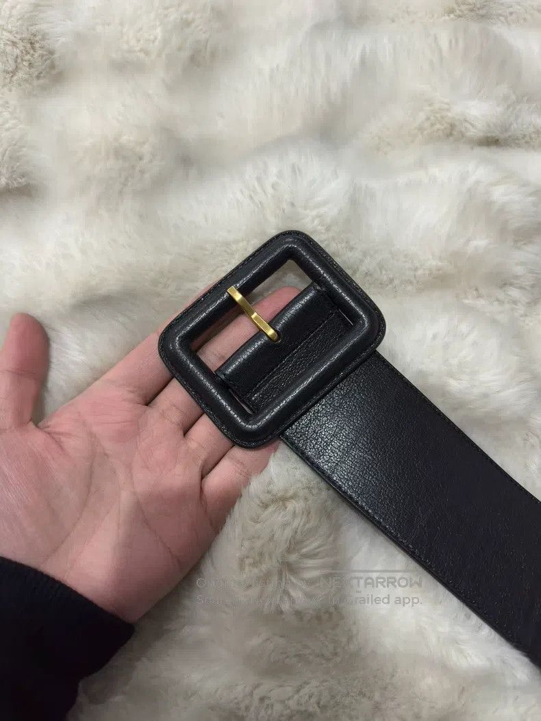 Saint Laurent Paris Saint Laurent Paris size 75 Black Gold Women's Belt Leathe Size ONE SIZE - 4 Thumbnail