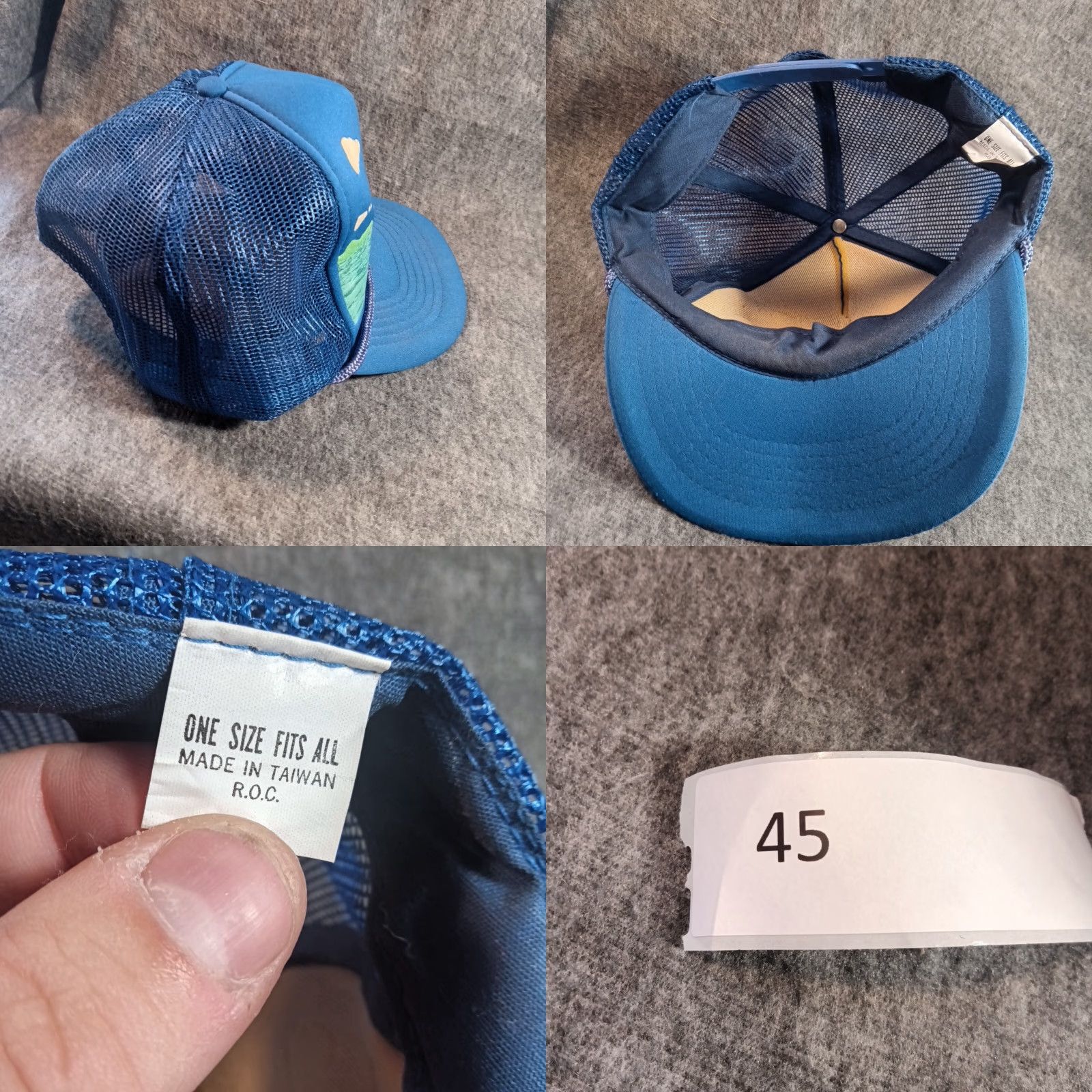 Vintage Fishing Hat Cap Snap Back Adjustable Adult Blue Fish Lake Outdoor Camp Sportsmen Size ONE SIZE - 8 Thumbnail