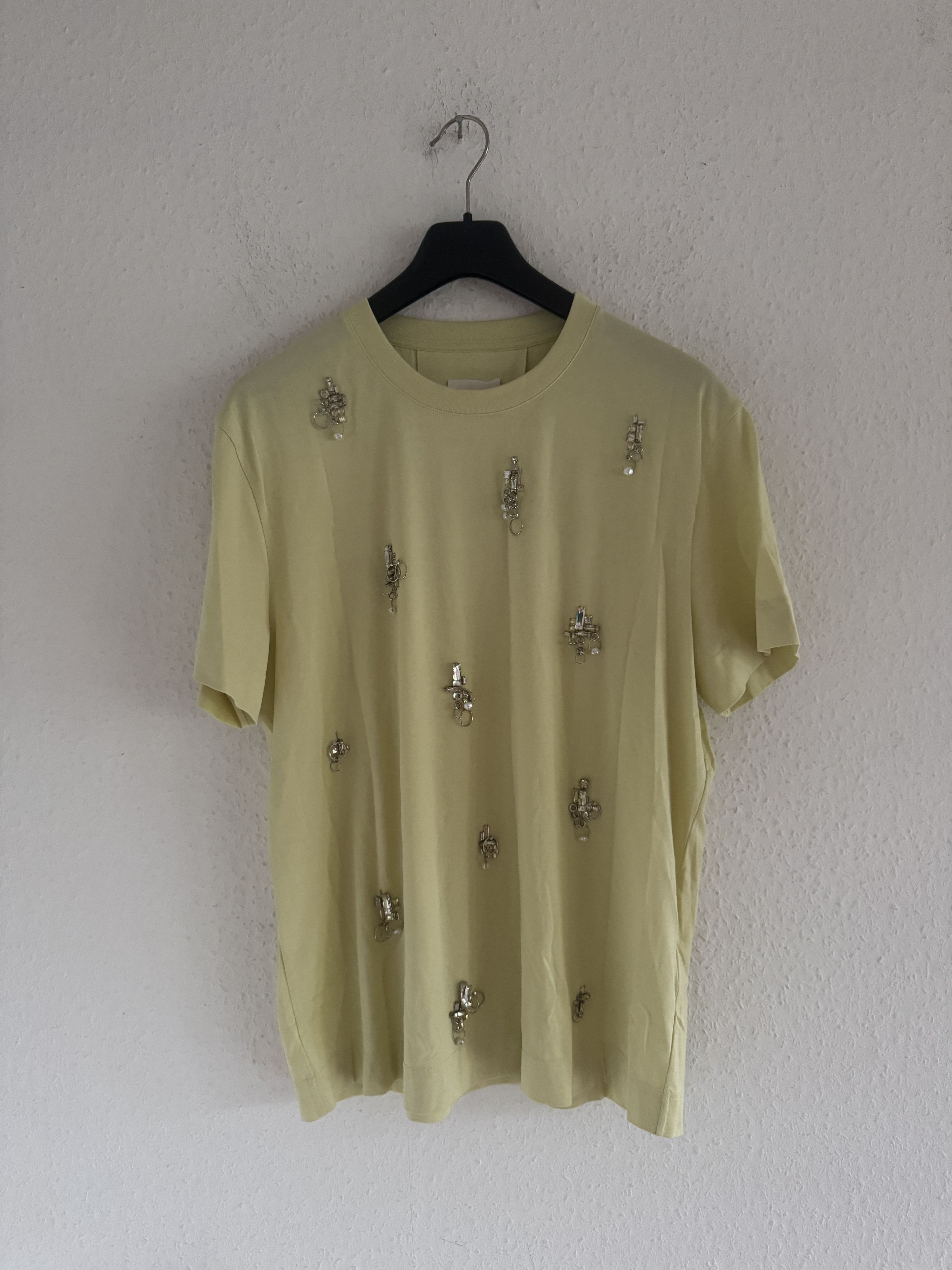 Givenchy Crystal Piercing Embellished Tee Lemonade Yellow Size US M / EU 48-50 / 2 - 1 Thumbnail