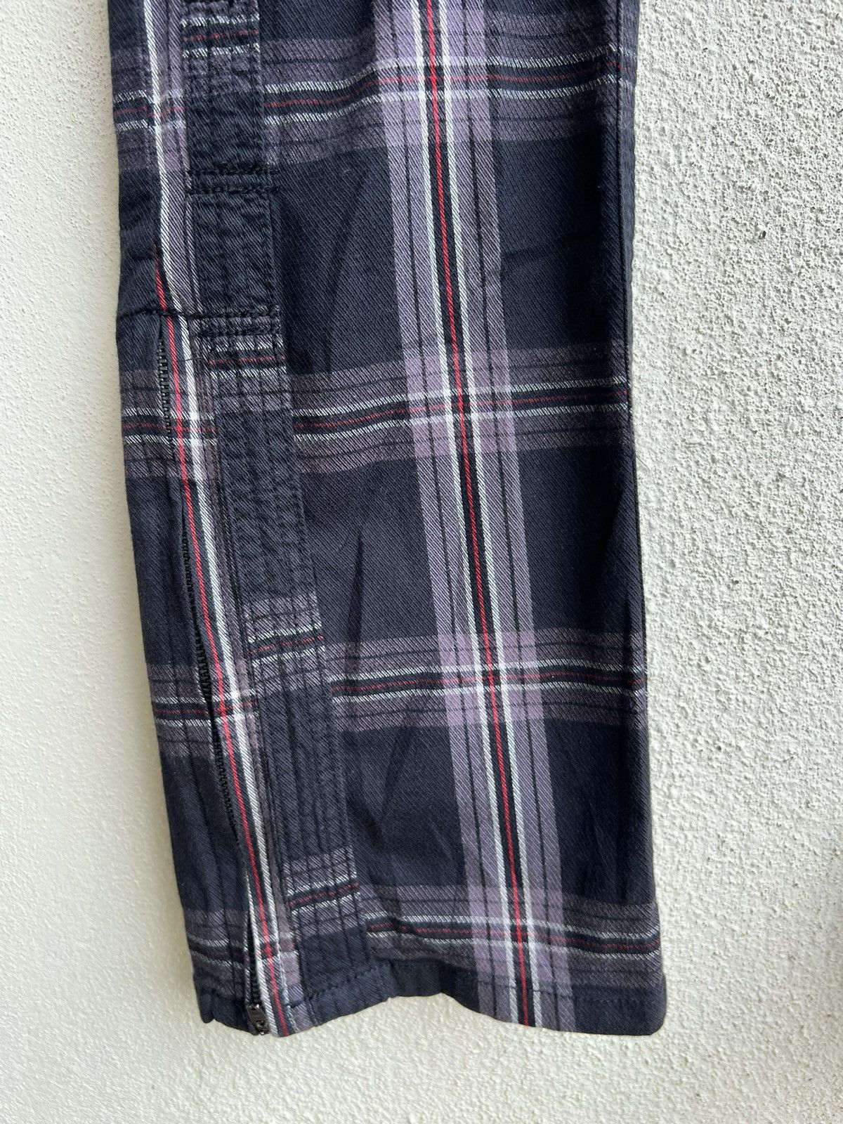 Shellac Double Edge Japan Multi Pocket Plaid Flare Cargo Trouser Size US 31 - 16 Thumbnail