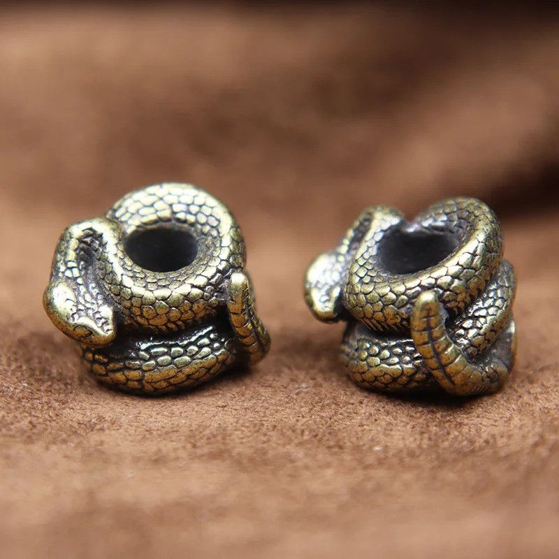 Handmade 3Pcs Rattlesnake Knife Beads Paracord Bead Zipper Umbrella Size ONE SIZE - 1 Thumbnail