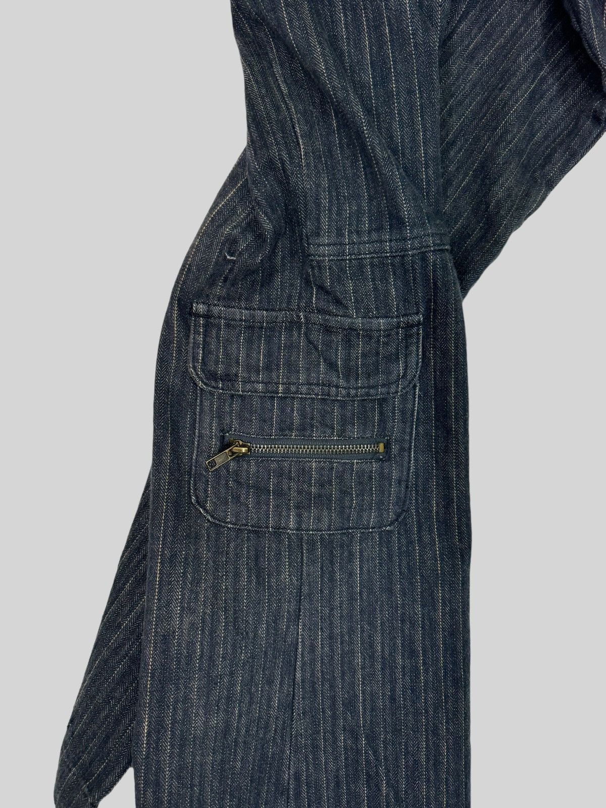 If Six Was Nine × Japanese Brand × Le Grande Bleu (L.G.B.) FLARE RU JEANS COLOR STRIPED MULTIPLE POCKET CARGO Size US 27 - 13 Thumbnail