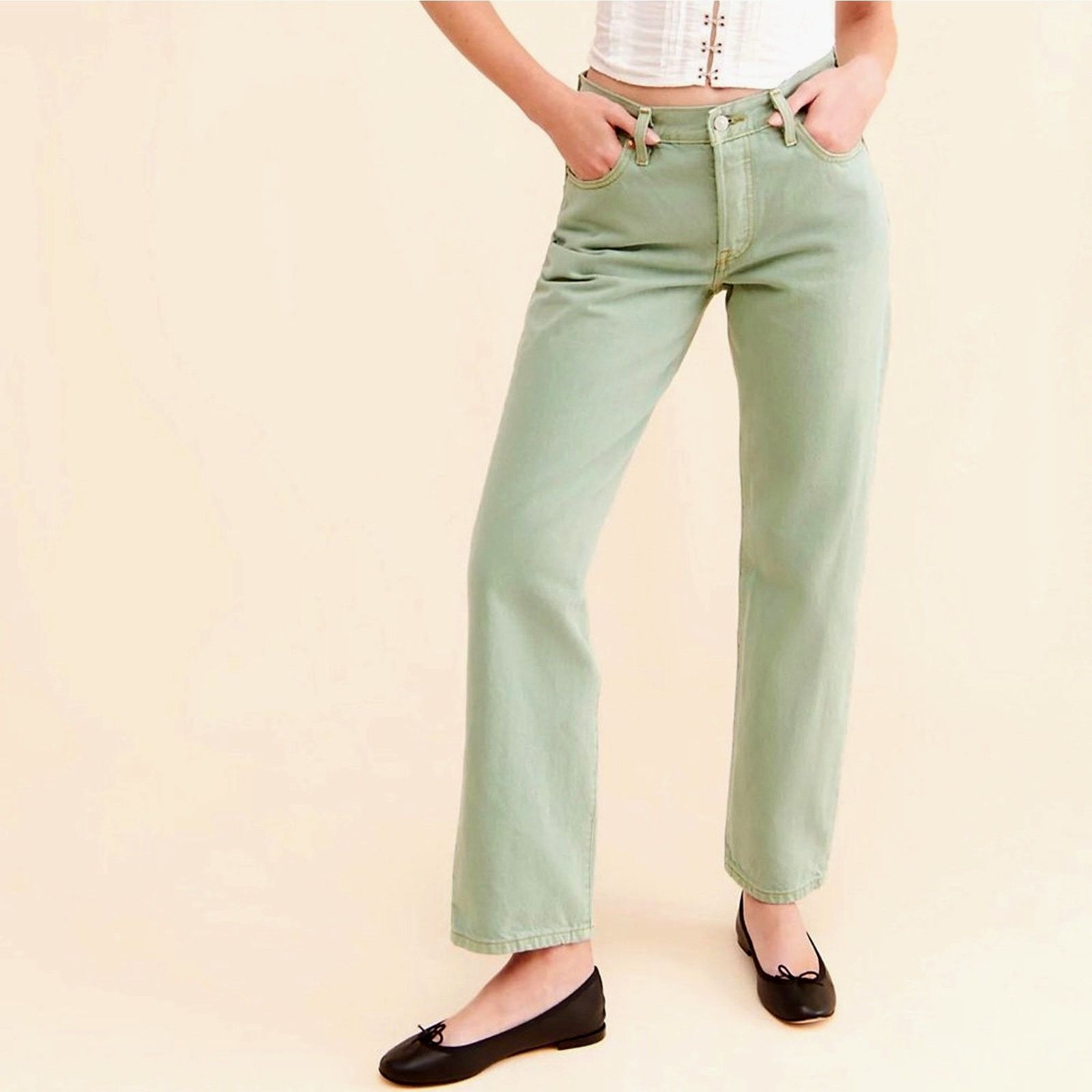 Free People Free People Levi's 501 '90s Jeans Green 30 Size 30" / US 8 / IT 44 - 2 Thumbnail