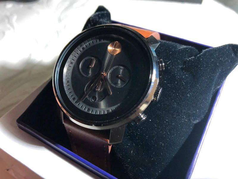 Movado Movado Bold men's brown leather strap watch Size ONE SIZE - 4 Thumbnail