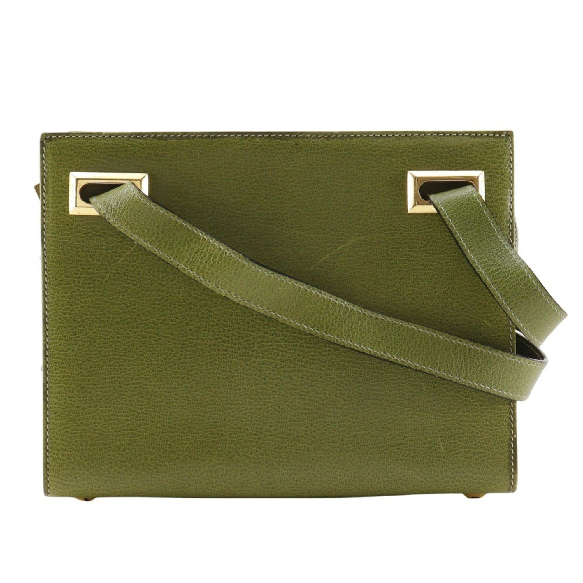 Salvatore Ferragamo Salvatore Ferragamo shoulder bag E21.2709, green leather with zipper, for women Size ONE SIZE - 1 Thumbnail