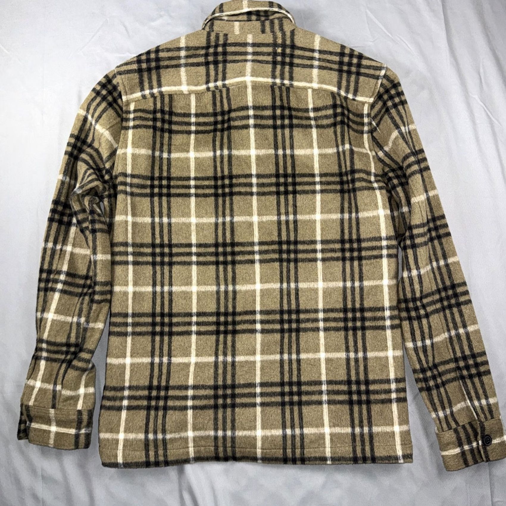 Allsaints VINTAGE AllSaints Shirt Mens Medium Beige Plaid Flannel Button Front Relaxed Fit Casual Size US M / EU 48-50 / 2 - 2 Thumbnail