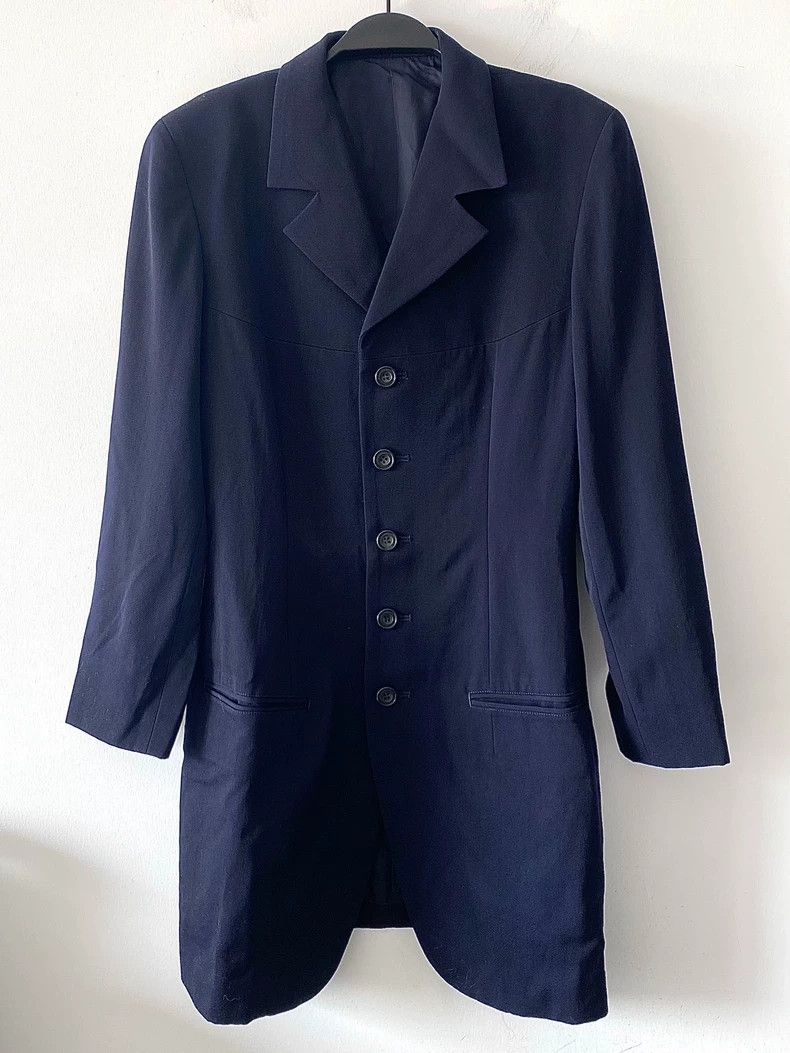 Yohji Yamamoto Yohji Yamamoto Navy blue blazer jacket Size US S / EU 44-46 / 1 - 1 Thumbnail