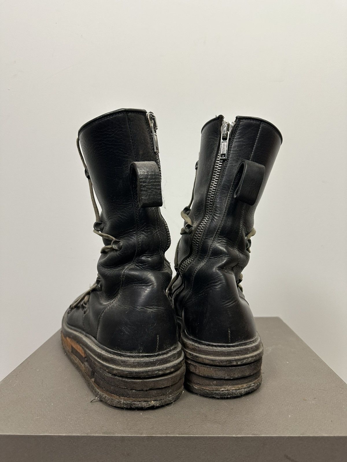 Rick Owens FW17 ‘GLITTER’ Pentalace Lego Boots Size US 9 / EU 42 - 3 Thumbnail