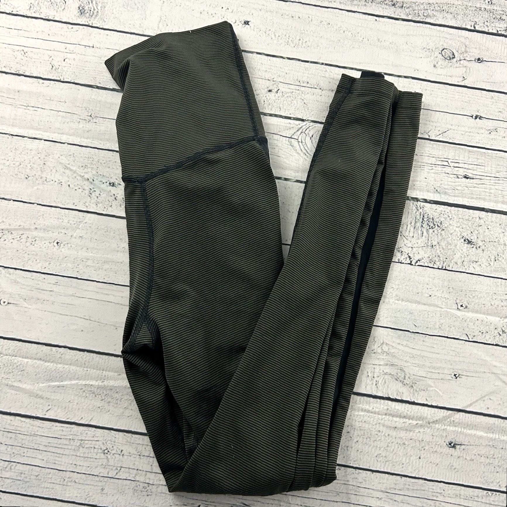 Nike Nike Dri-Fit Striped Full Length Leggings Women's M Green Athletic Yoga Leggings Size 32" / US 10 / IT 46 - 2 Thumbnail