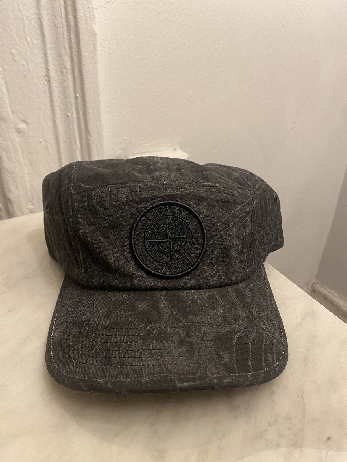 Supreme Stone Island x Supreme Camp Cap Black | Grailed