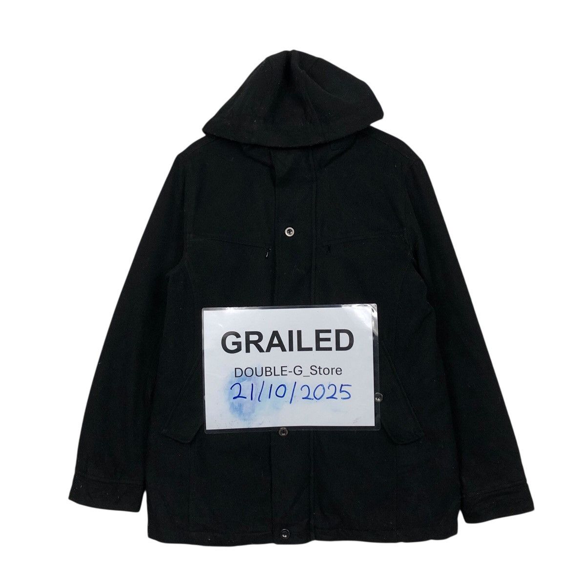 In The Attic 📌Rich Black Vintage Wool Biker Jacket In The Attic Punk Cut Size US L / EU 52-54 / 3 - 1 Thumbnail