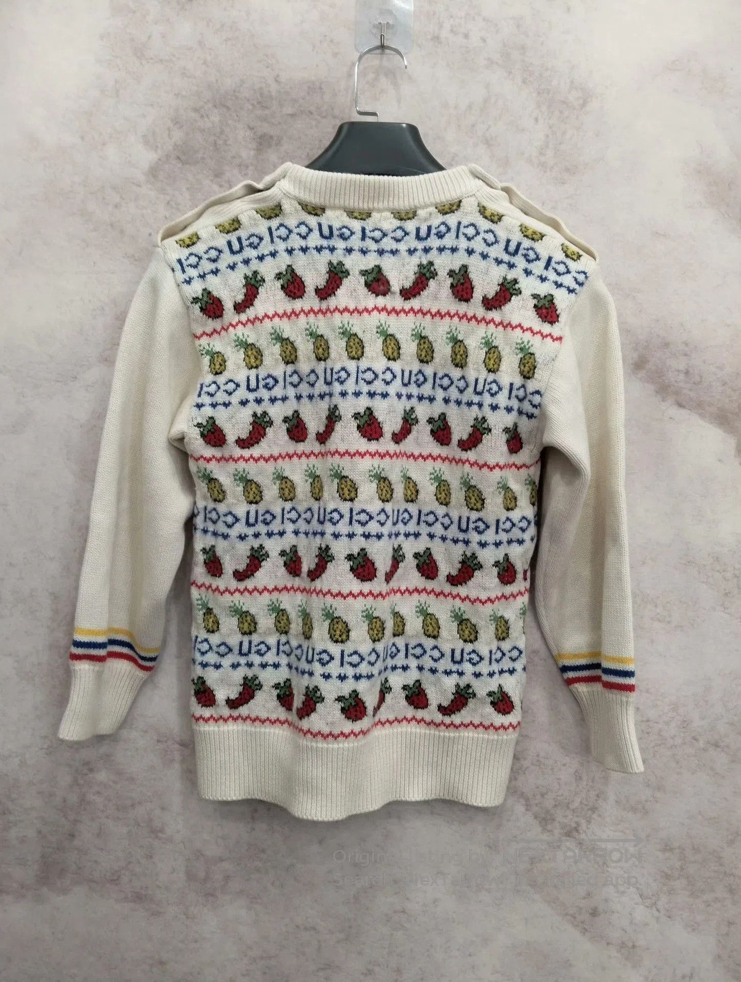 Gucci Gucci White Sweater with Fruit Patterns. Size S / US 4 / IT 40 - 2 Thumbnail