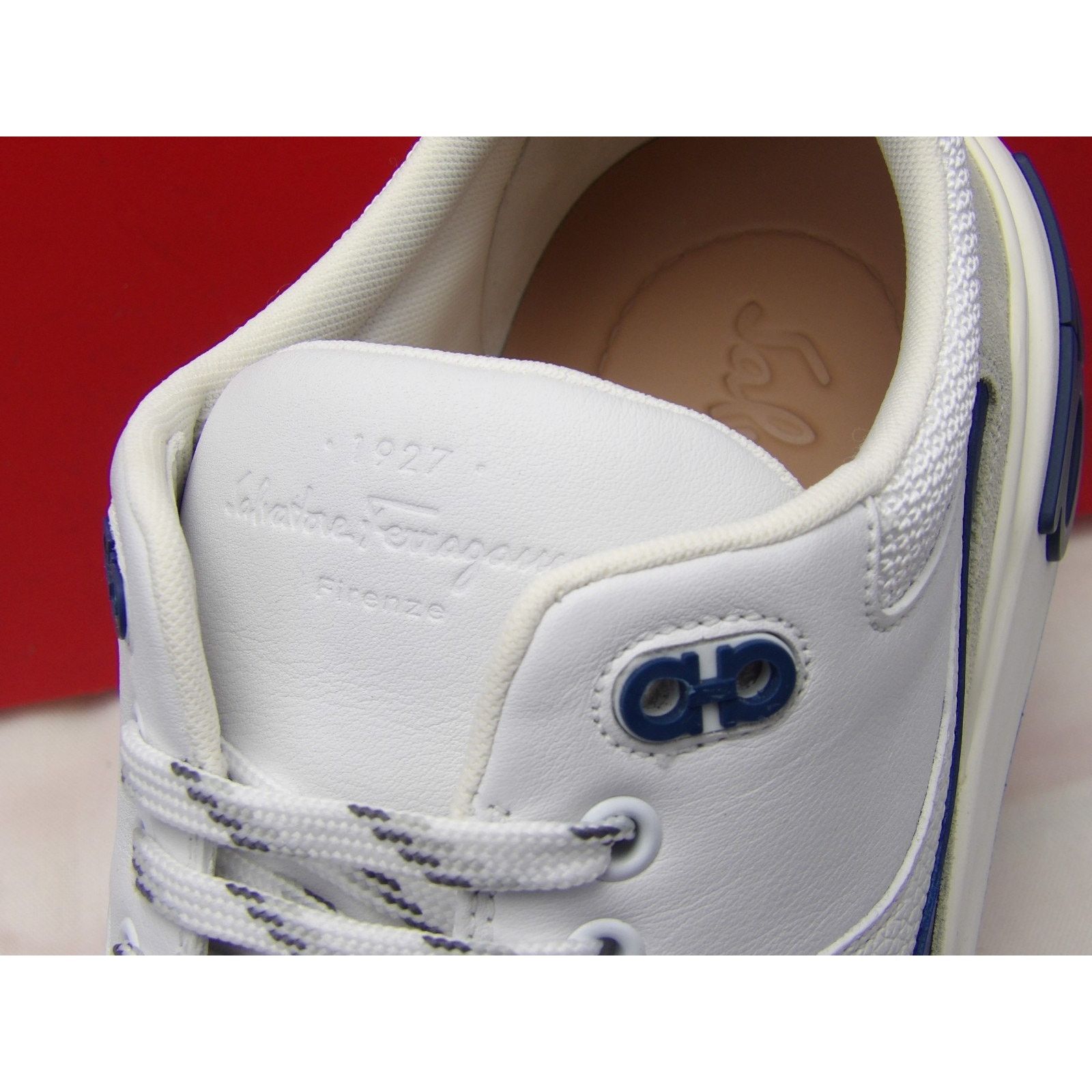 Salvatore Ferragamo FERRAGAMO COSMA LOW WHITE EATHER GANCINI SNEAKERS 11.5 ITALY Size US 12.5 / EU 45-46 - 7 Thumbnail