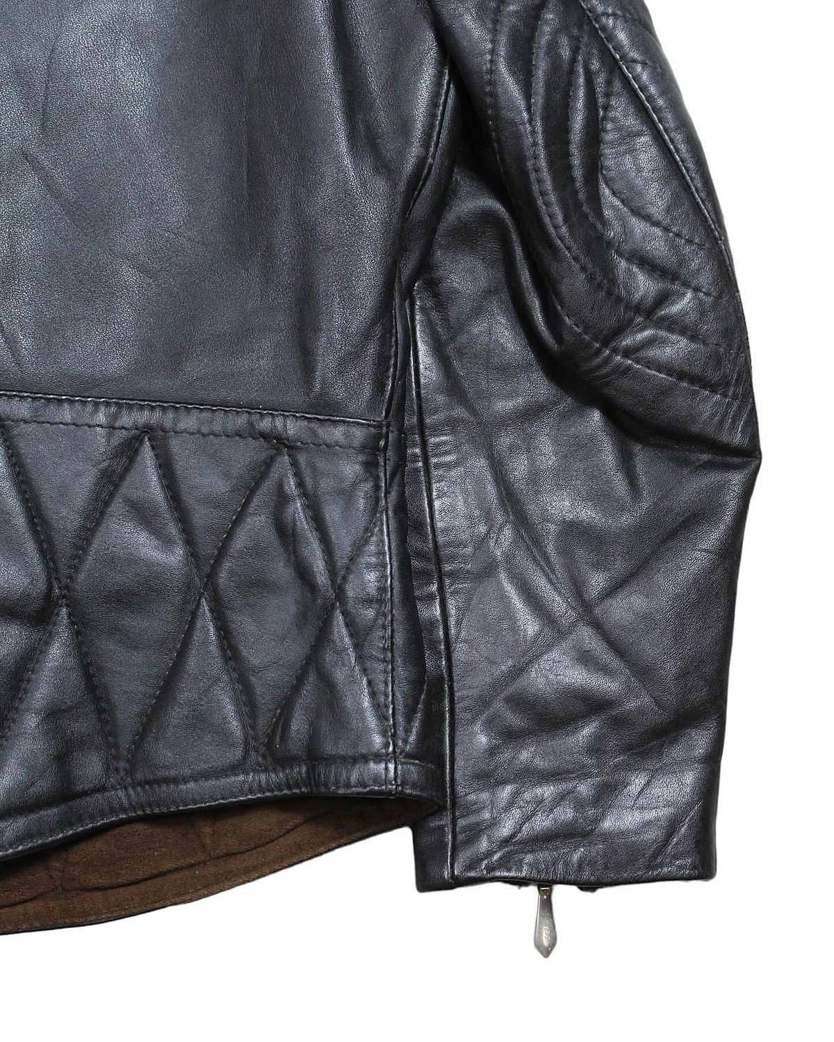 Vintage 1970S LEATHER BIKER JACKET Size US L / EU 52-54 / 3 - 6 Thumbnail