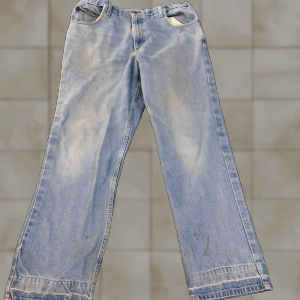 Vintage L.L. Bean Jeans Men Comfort Waist 34x32 Blue Straight Denim Regular Inseam 32 Zip Pockets Vintage Retro Style Straight Size US 34 / EU 50 - 1 Thumbnail