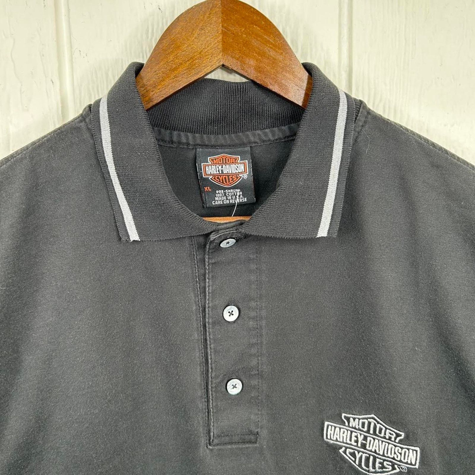 Harley Davidson Vintage 90’s Harley Davidson Black Polo Shirt Size X-Large Size US XL / EU 56 / 4 - 6 Thumbnail