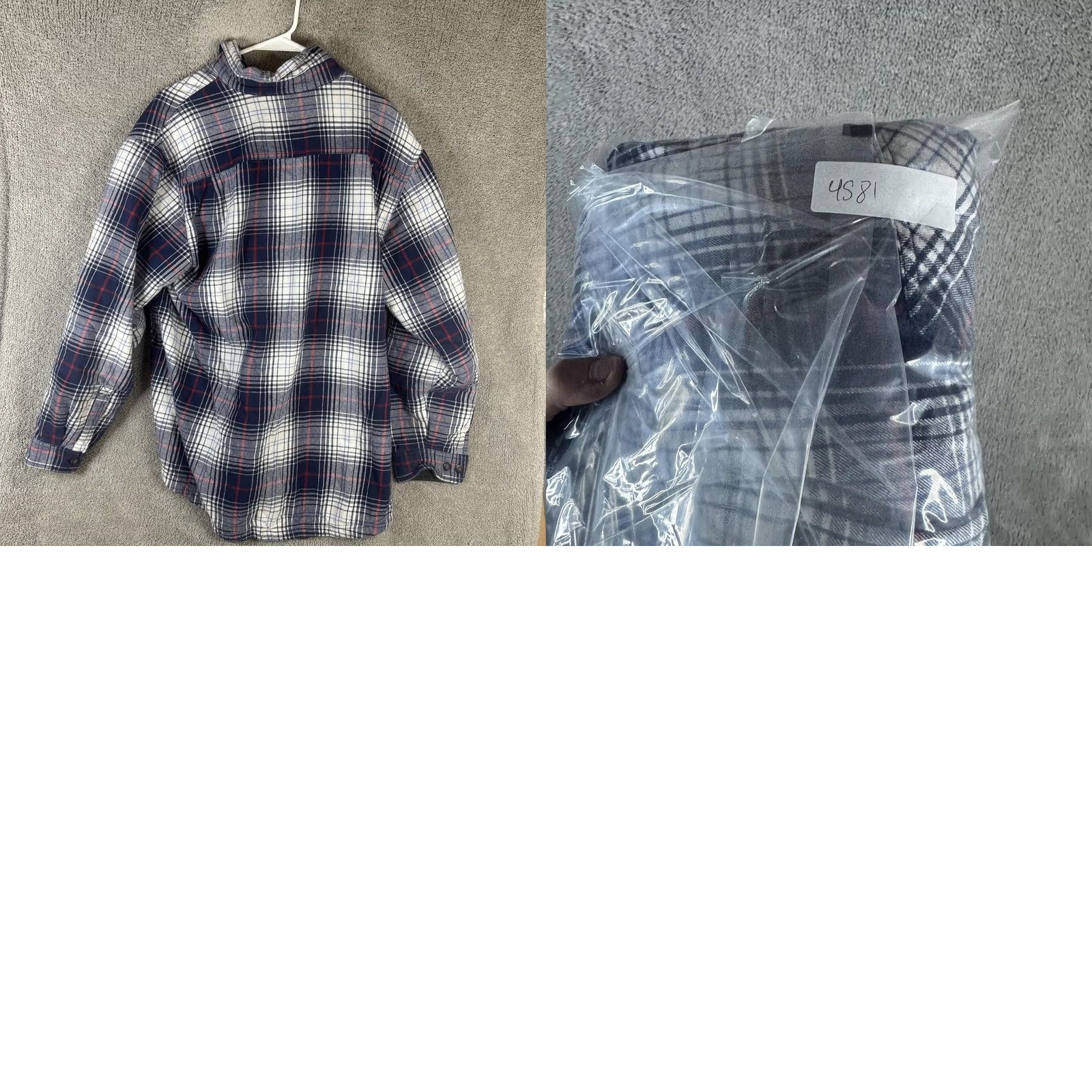 Club Room Club Room Shirt Jacket Mens XL Blue Plaid Flannel Fleece Lined Shacket Jacket Shirt Size US XL / EU 56 / 4 - 9 Thumbnail
