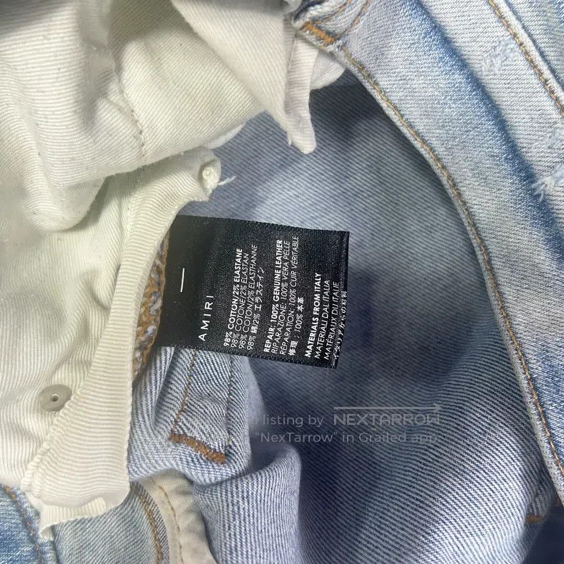 Amiri Amiri Size 30 Classic OG old white leather stitching blue c Size US 30 / EU 46 - 5 Thumbnail