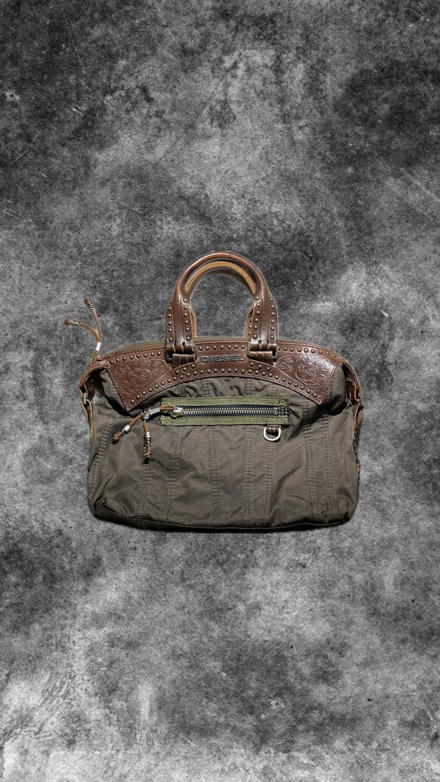 Diesel × Vintage Vintage Diesel Leather Nylon Cargo Bag y2k rare avant garde Size ONE SIZE - 1 Thumbnail