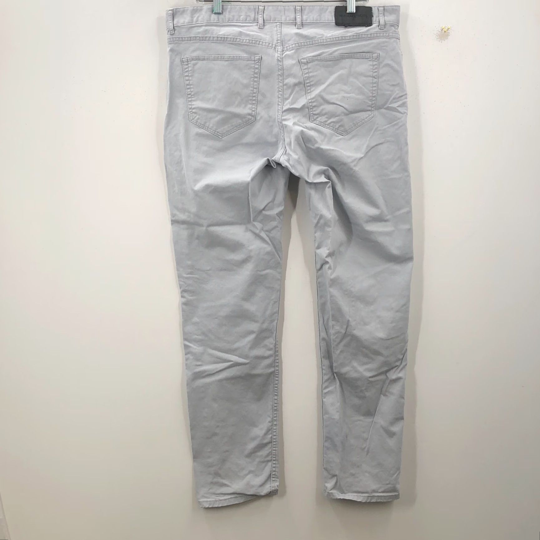 Michael Kors Michael Kors Mens Gray Chino Pants Flat Front 36 Regular Inseam 29 Straight Leg 5-Pocket Belt Loops Cotton Blend Size 36 Mens Size US 36 / EU 52 - 2 Thumbnail