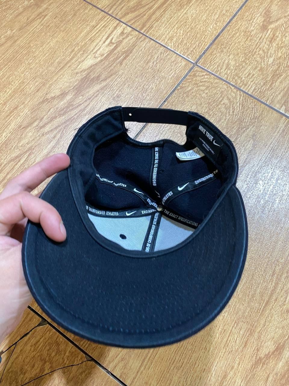 Nike Hats Nike Cap vintage streetwear black big logo Y2K Size ONE SIZE - 5 Thumbnail