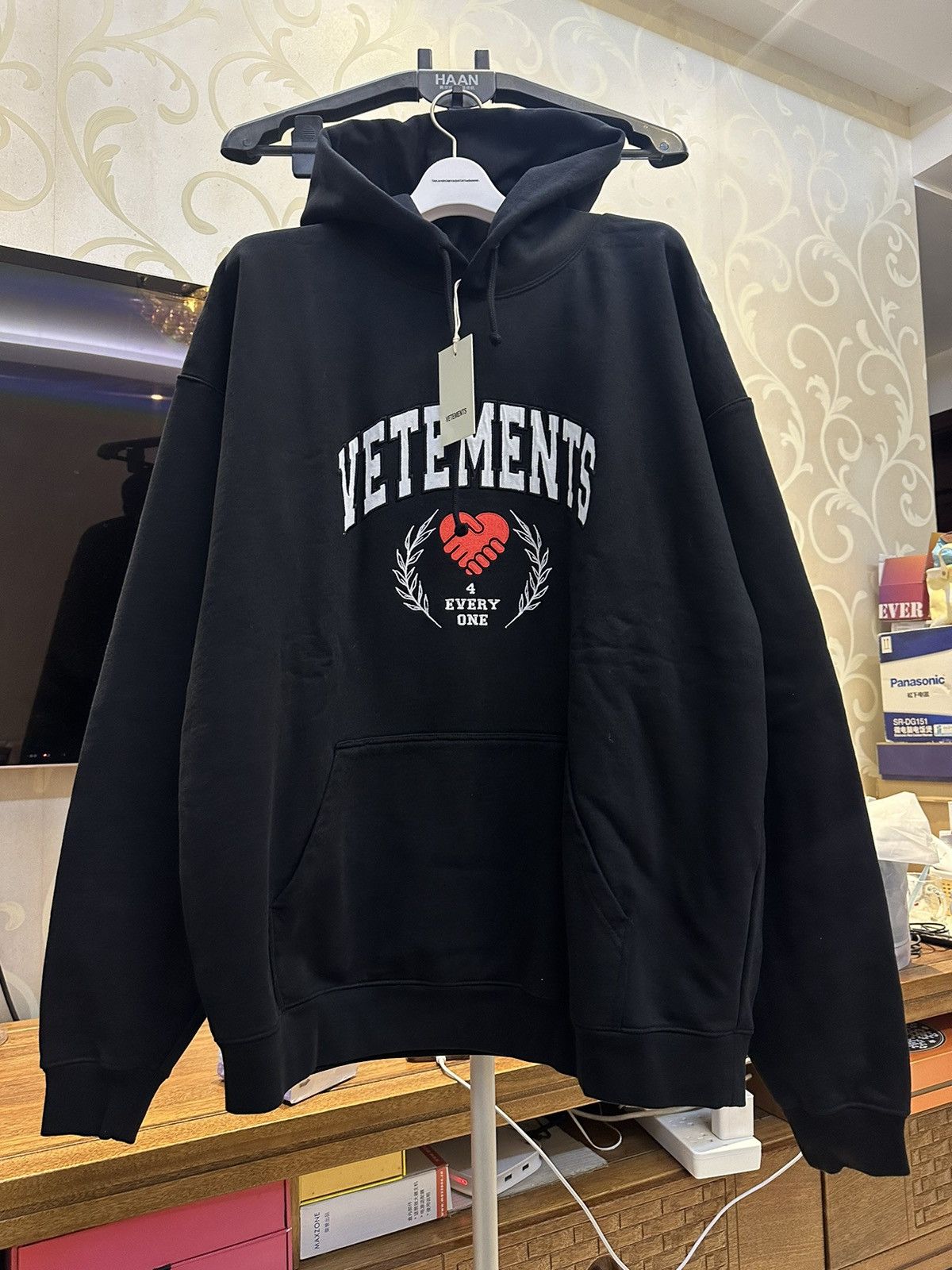 image of Vetements Love Hoodie in Black, Men's (Size XS)