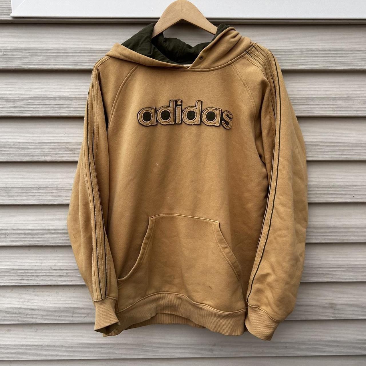 Adidas × Vintage 2005 Adidas spell out embroidered tan hoodie Size US S / EU 44-46 / 1 - 2 Thumbnail