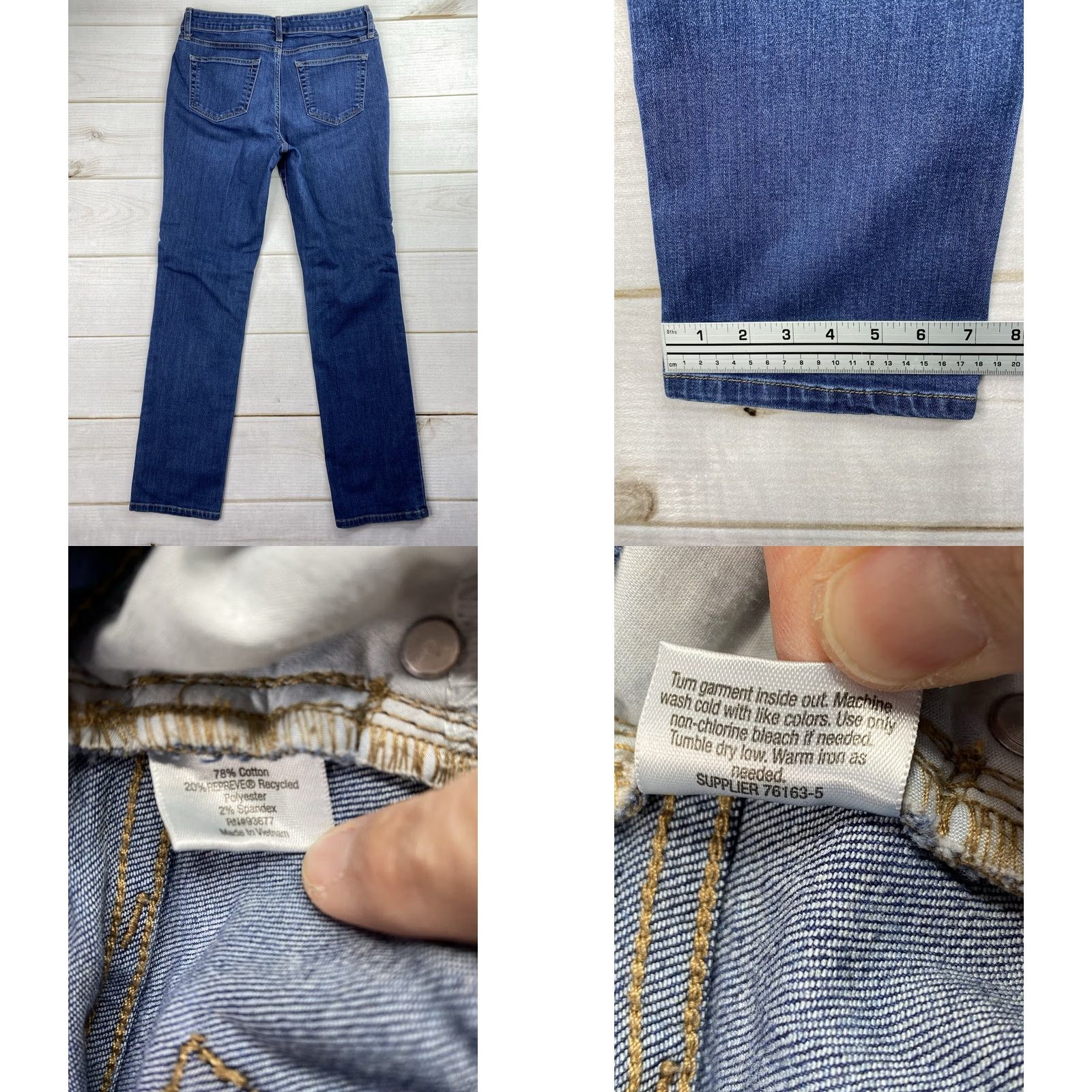 Vintage St John's Bay Jeans Womens 12 Tall Straight Denim Blue 5-Pocket Stretch MId Rise Vintage No N/A Size 34" / US 12 / IT 48 - 8 Thumbnail