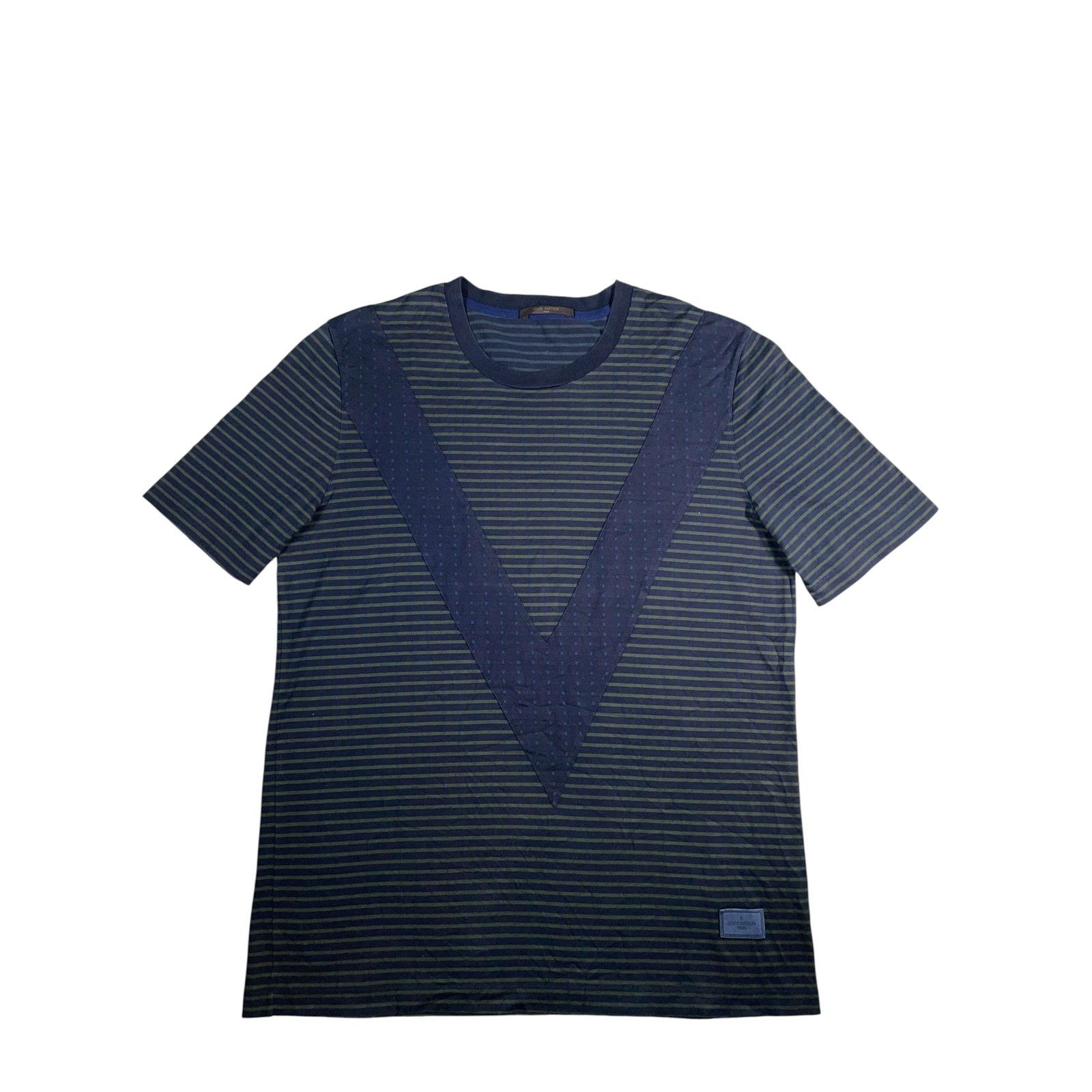 Louis Vuitton Louis Vuitton Striped V Green & Blue Tee Size US XXL / EU 58 / 5 - 1 Thumbnail