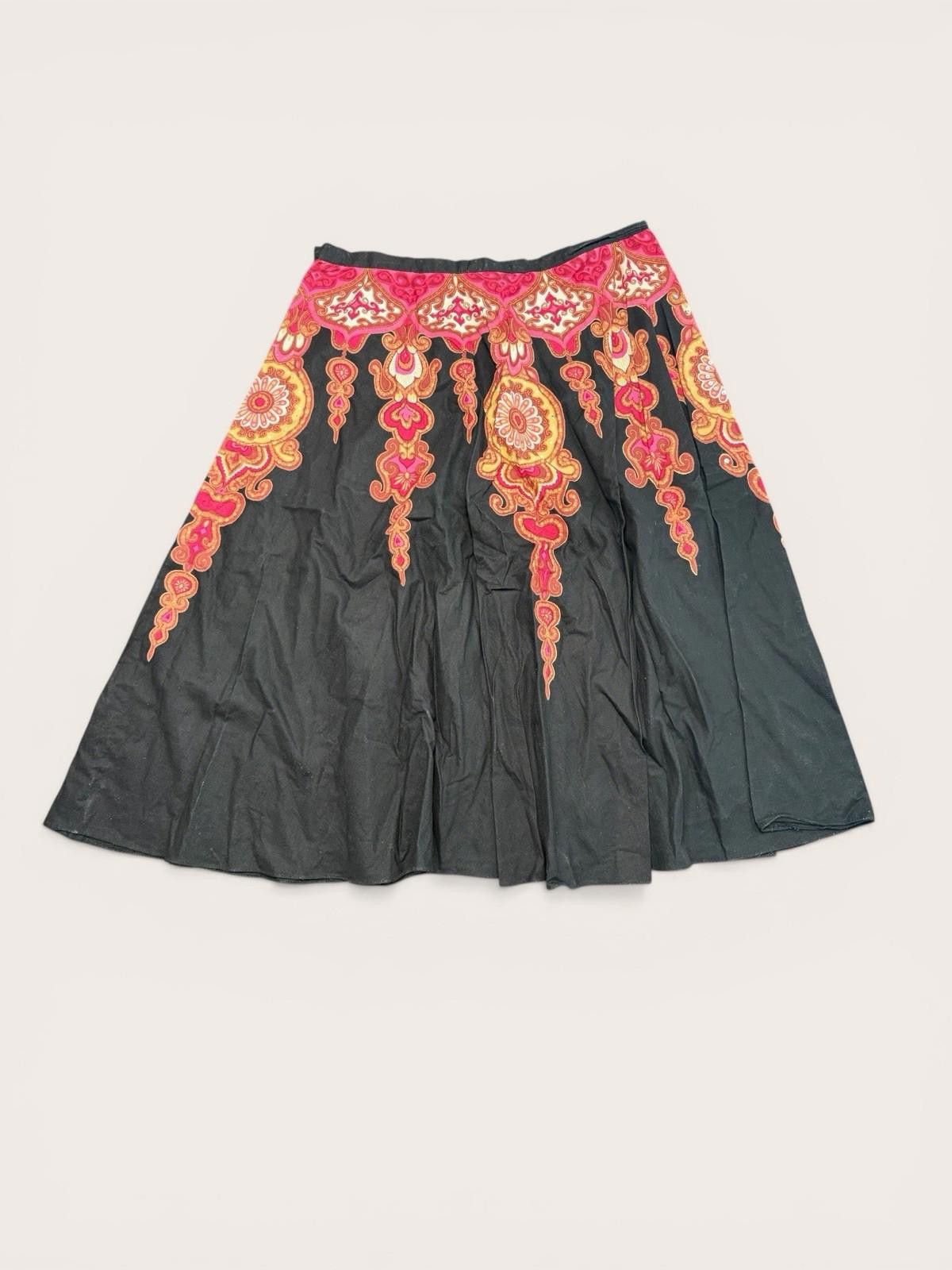 Palm Angels Angie Y2K Boho Midi Skirt M Black Pink Paisley Size 32" / US 10 / IT 46 - 3 Thumbnail