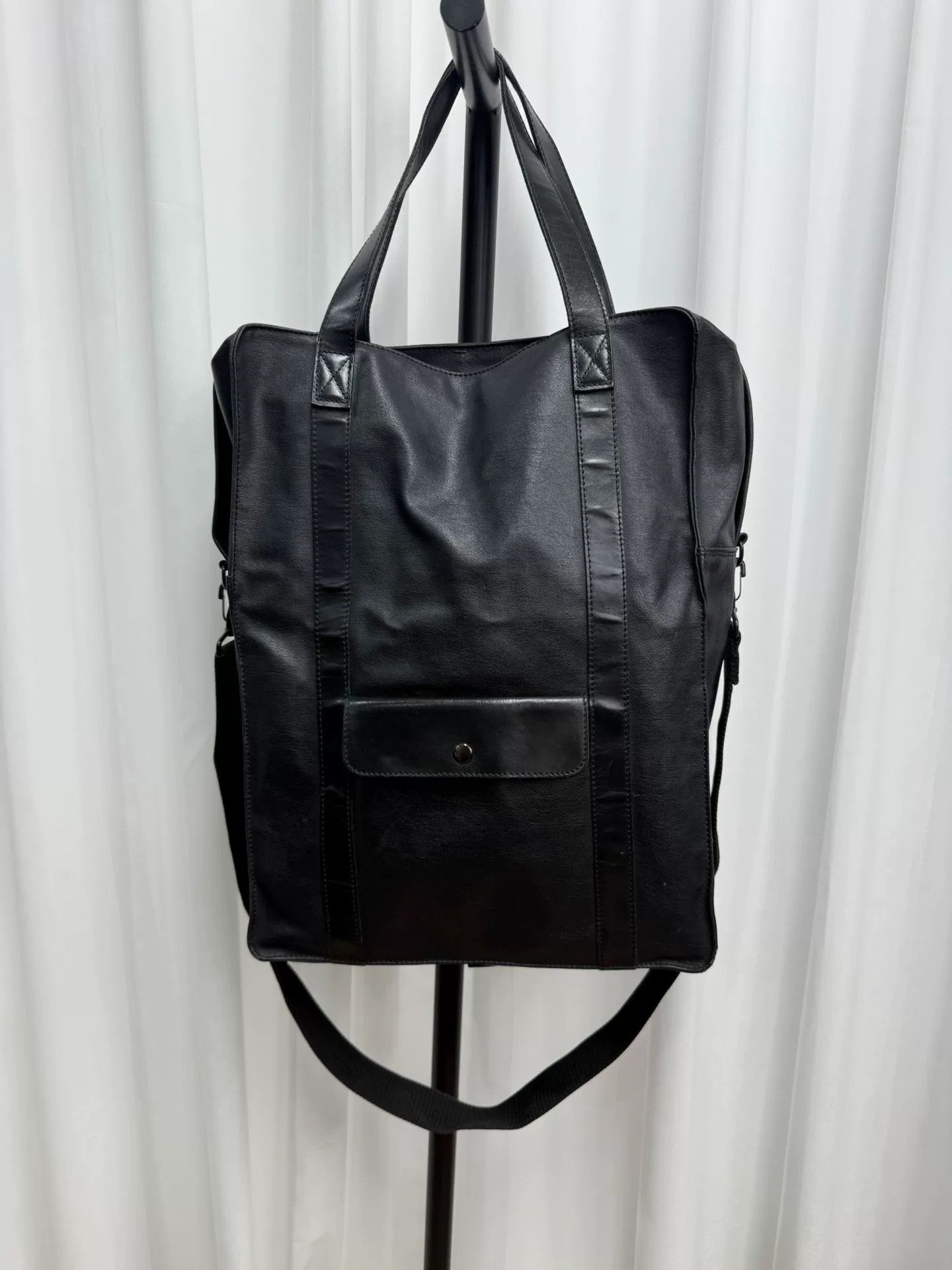 Yohji Yamamoto y's black leather tote bag for men Size ONE SIZE - 1 Thumbnail