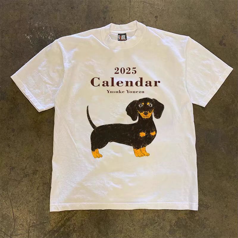 Japanese Brand × Vintage White casual vintage dachshund pattern cotton t-shirt Size US M / EU 48-50 / 2 - 1 Thumbnail