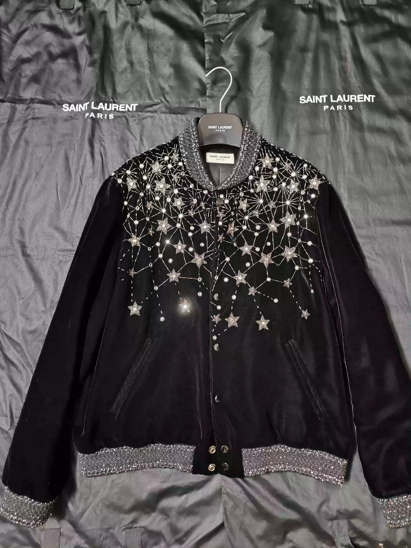 Saint Laurent Paris SAINT LAURENT Galaxy Baseball Jacket Size US M / EU 48-50 / 2 - 1 Thumbnail