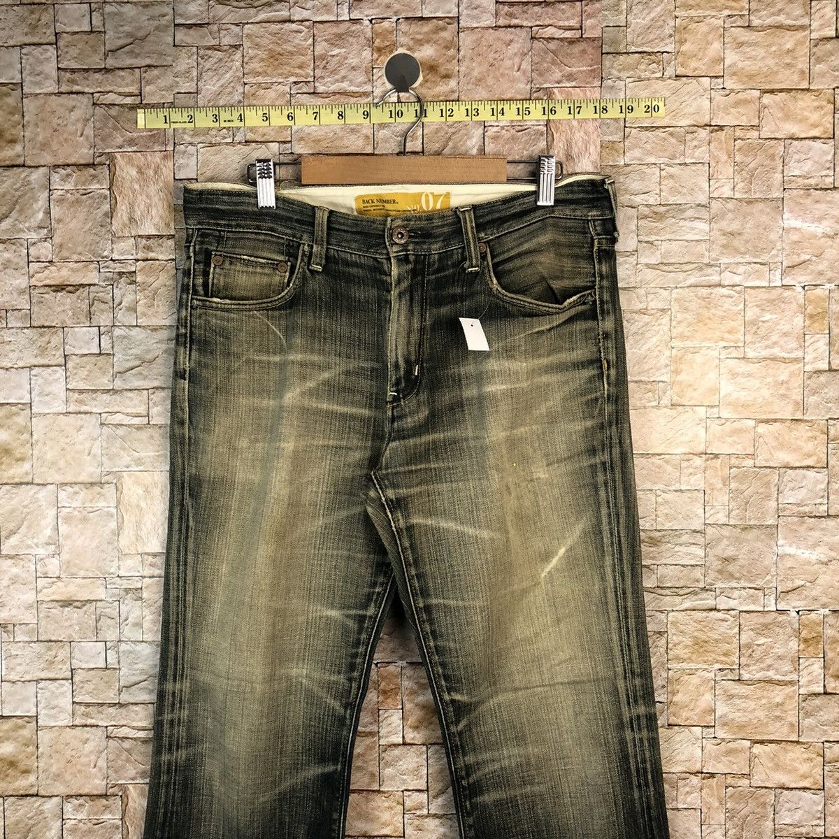 Japanese Brand Back Number Black faded vintage Denim Pants #A1009 Size US 31 - 2 Thumbnail