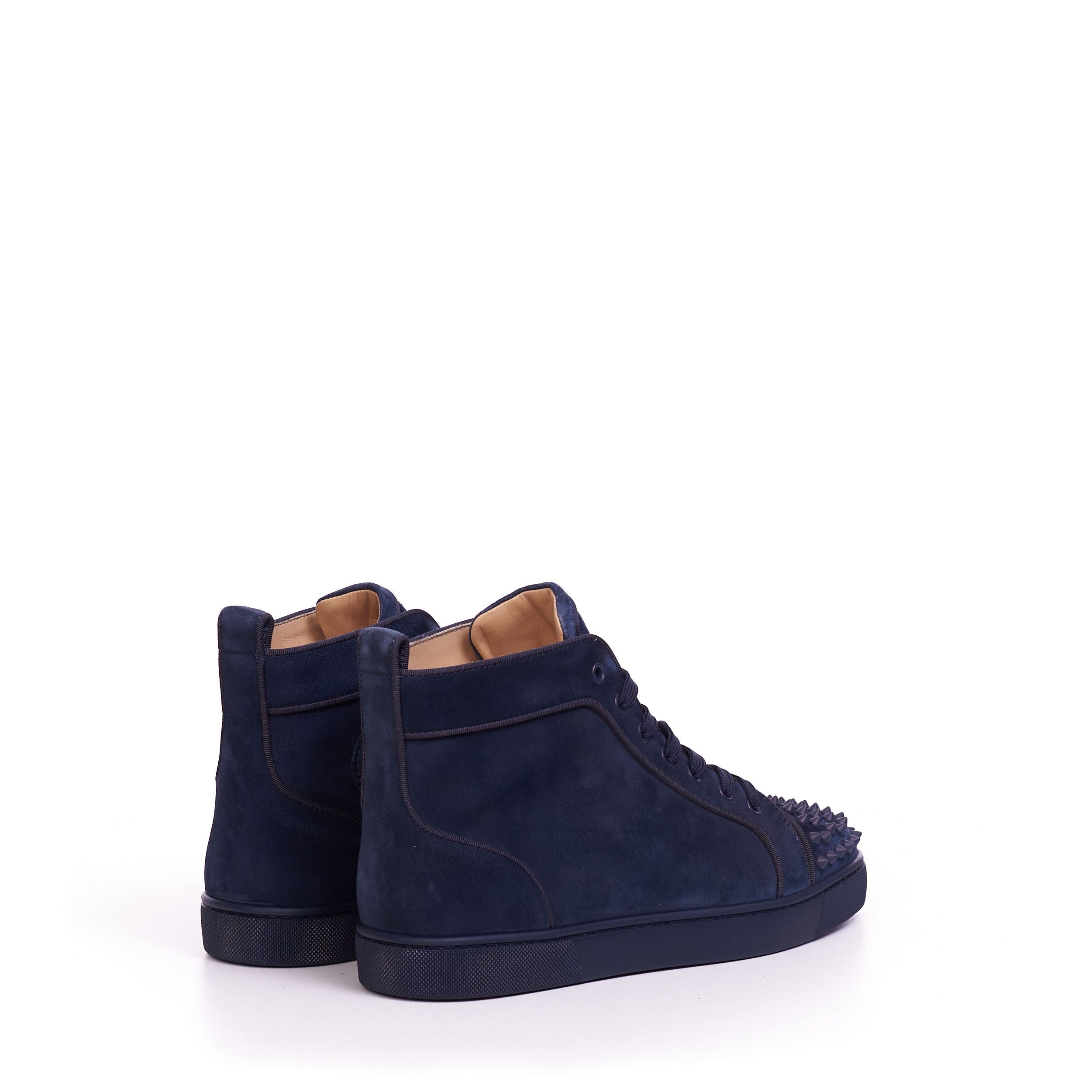 Christian Louboutin Lou Spikes Orlato High Top Sneakers In Veau Velours Size US 8 / EU 41 - 7 Thumbnail
